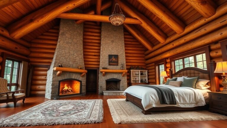 spacious log cabin bedrooms