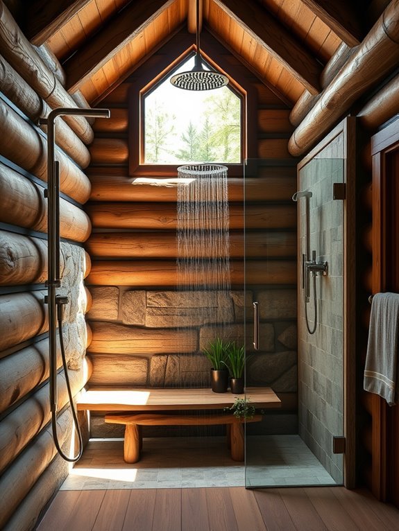 spacious modern relaxing shower