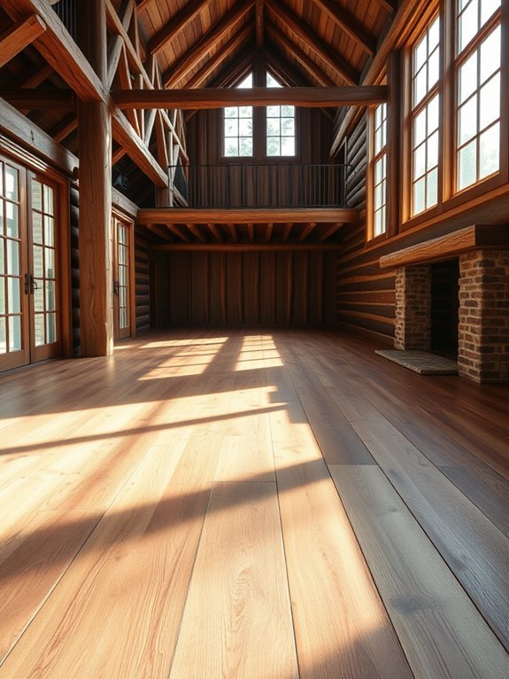 spacious stylish wood flooring