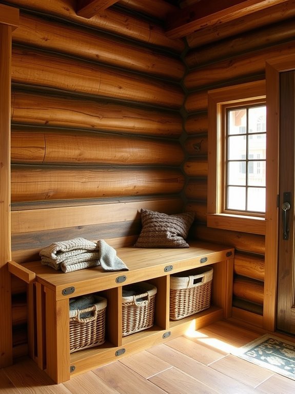 storage integrated into bench