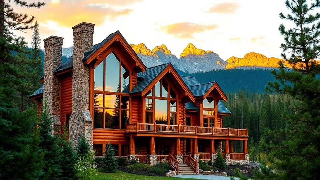 stunning log cabin views