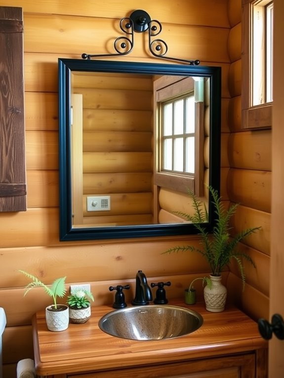 stylish black iron mirrors