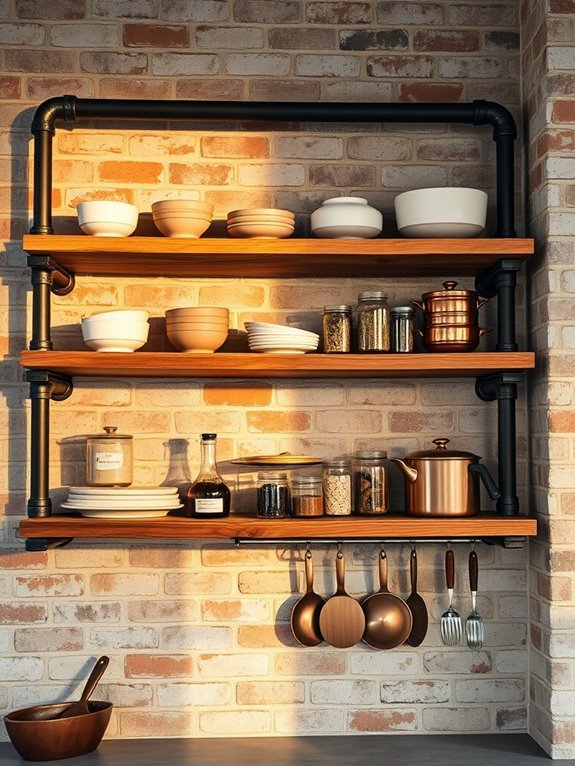 stylish industrial shelving units