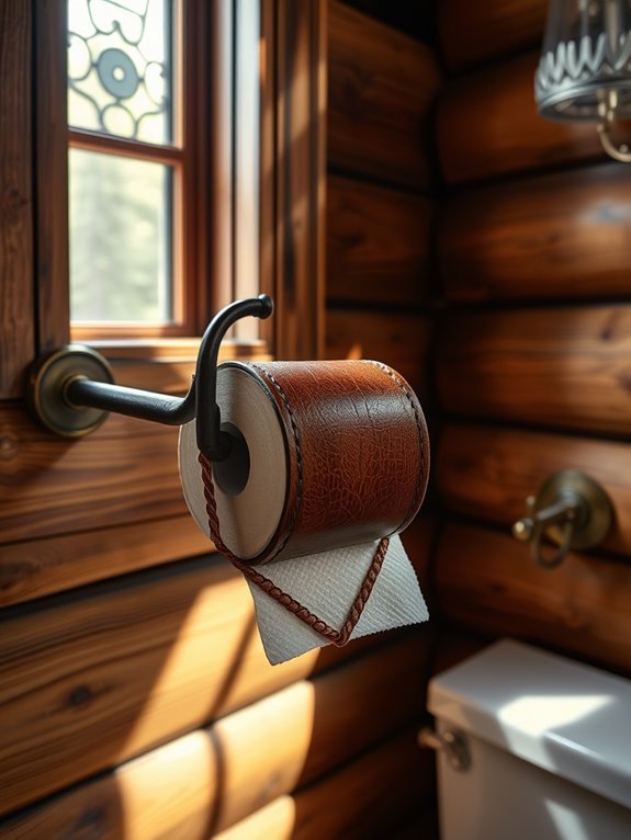 stylish leather bathroom accessory