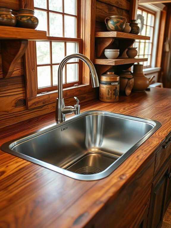 stylish metal and wood