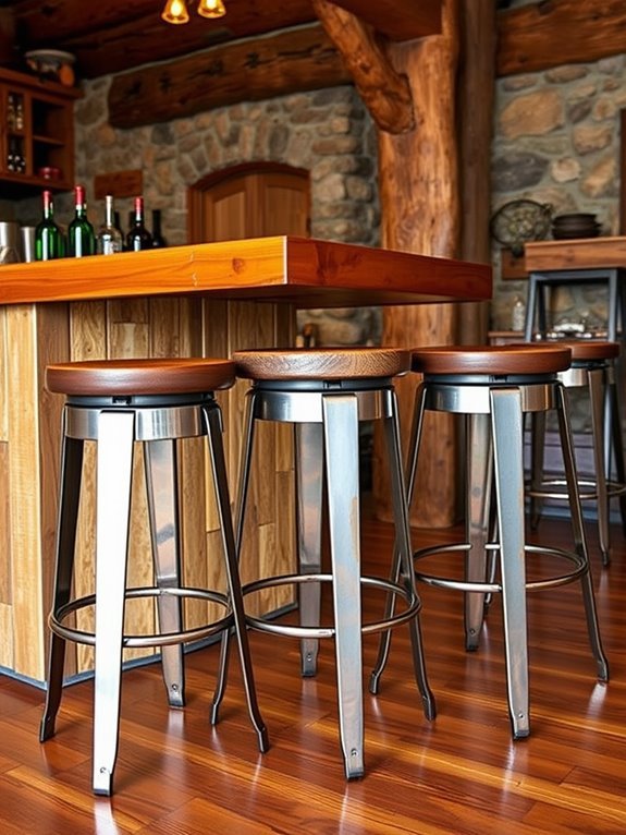 stylish metal wood seating