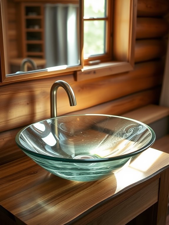 stylish transparent wash basin
