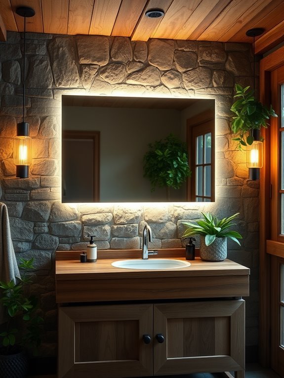 stylish wall mounted mirror shelves