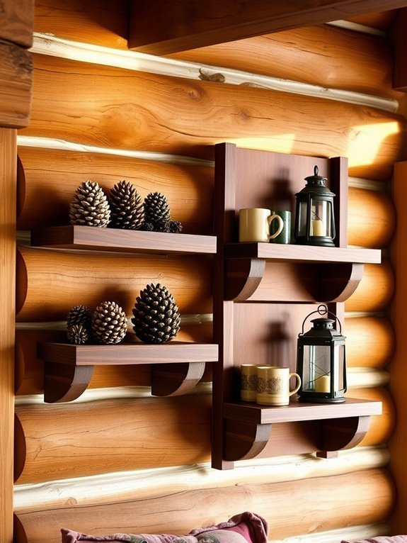 stylish wooden wall storage