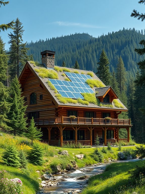 sustainable rural log cabin