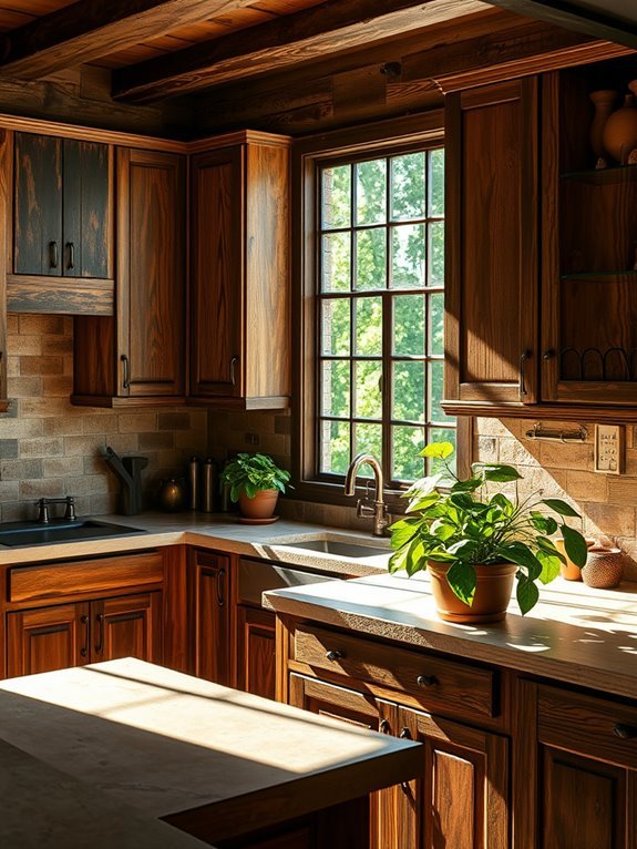 sustainable rustic wood cabinetry