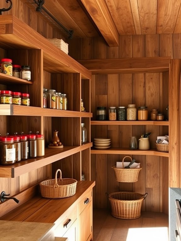 sustainable rustic wood shelves