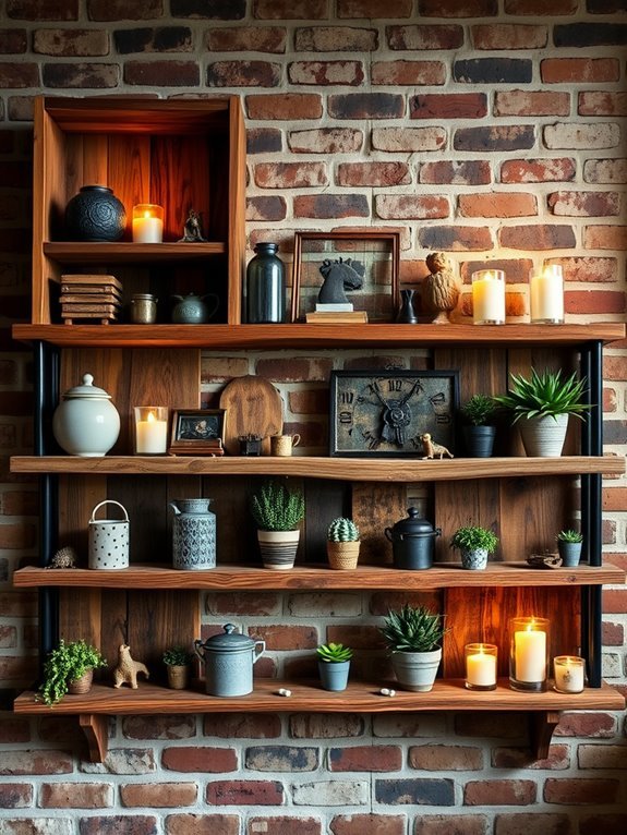 sustainable rustic wood shelving