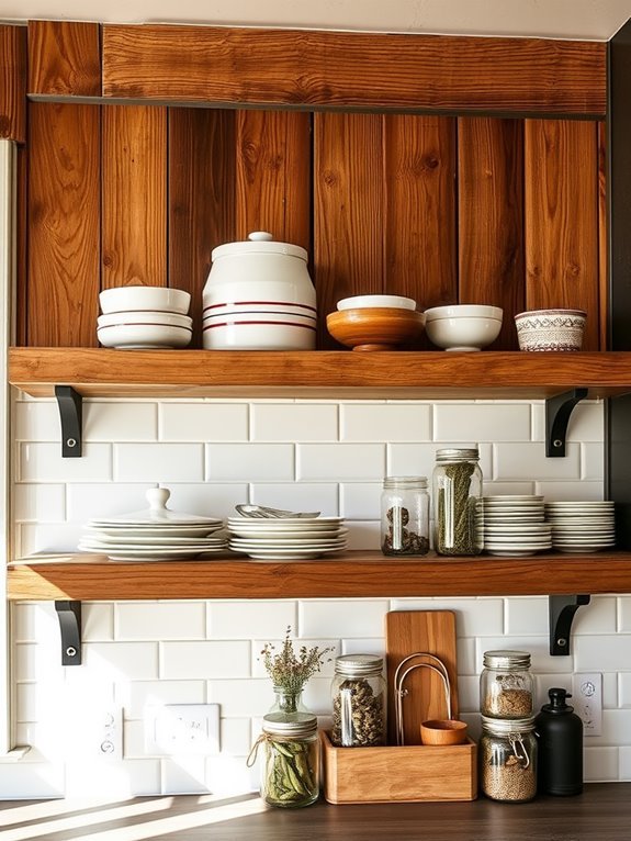 sustainable rustic wooden shelves