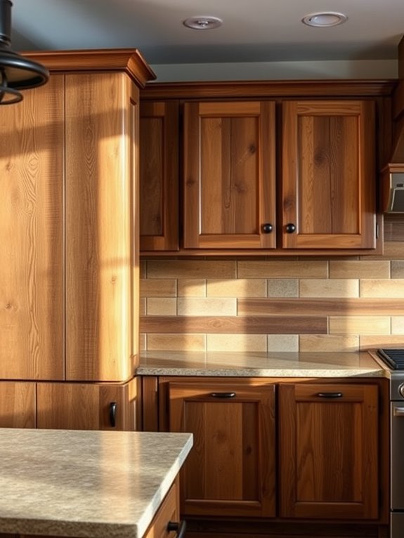textured surfaces on cabinets