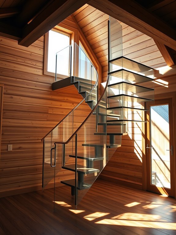 transparent modern staircase design