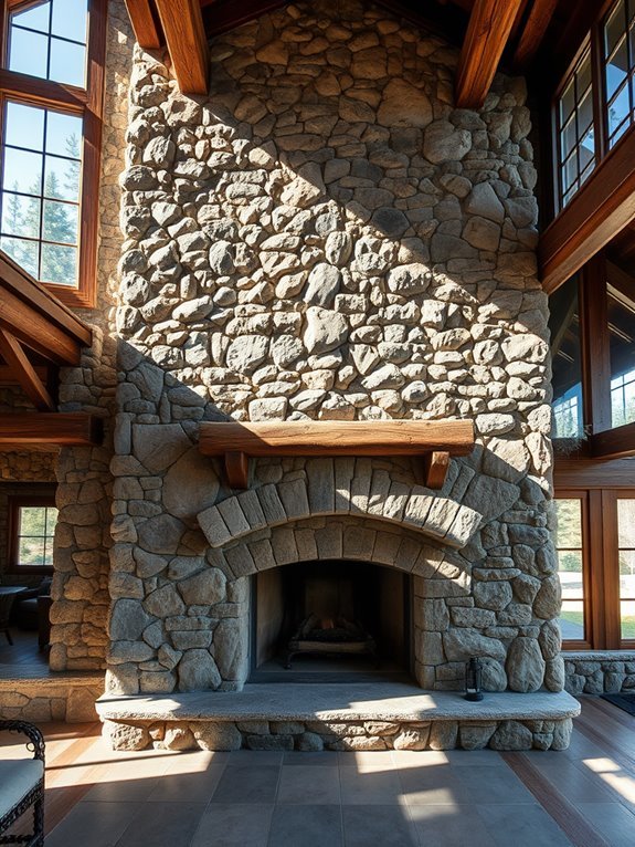 unique decorative stone fireplaces