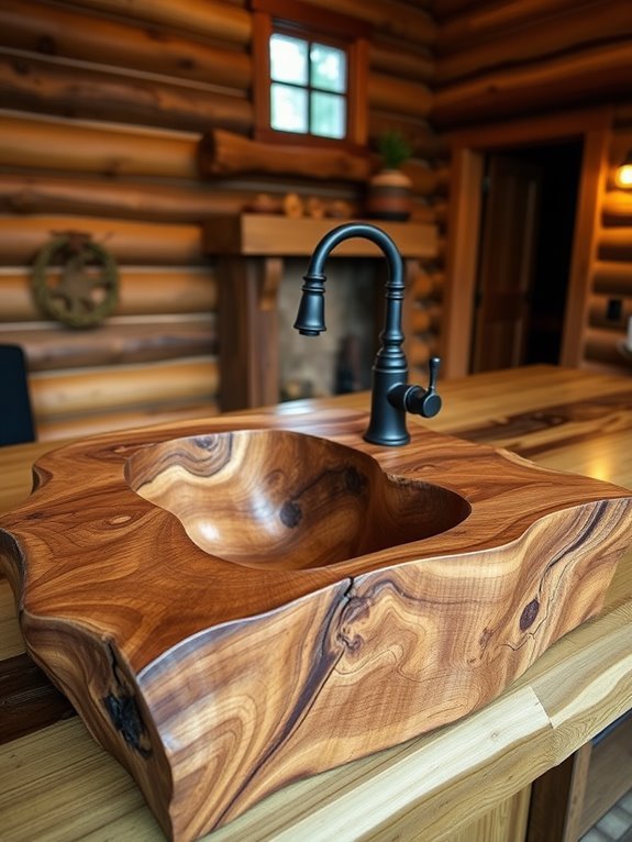 unique handcrafted natural sink