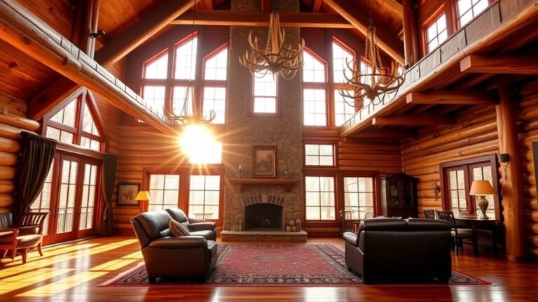 vaulted ceiling log cabins