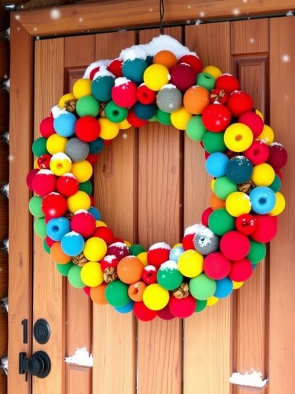 vibrant decorative felt wreath