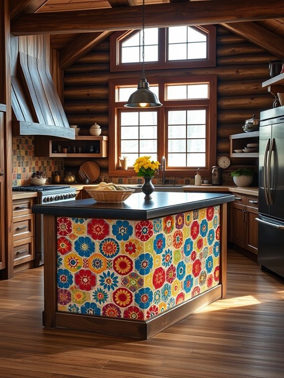 vibrant decorative tile features