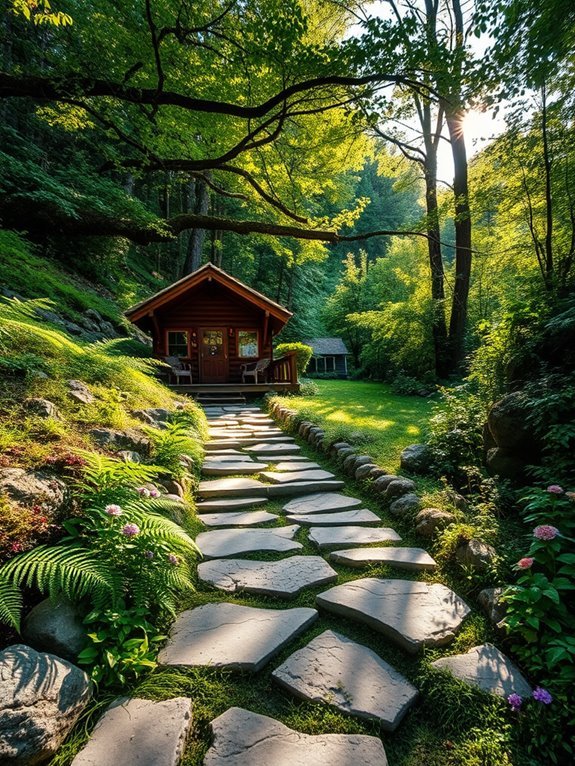 vibrant foliage lining pathways