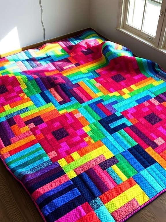 vibrant multicolored patchwork design