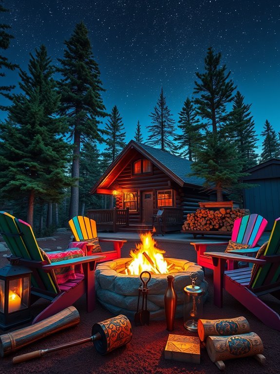 vibrant outdoor fire decor