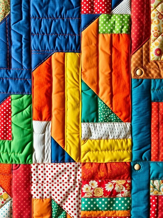 vibrant quilted textile design