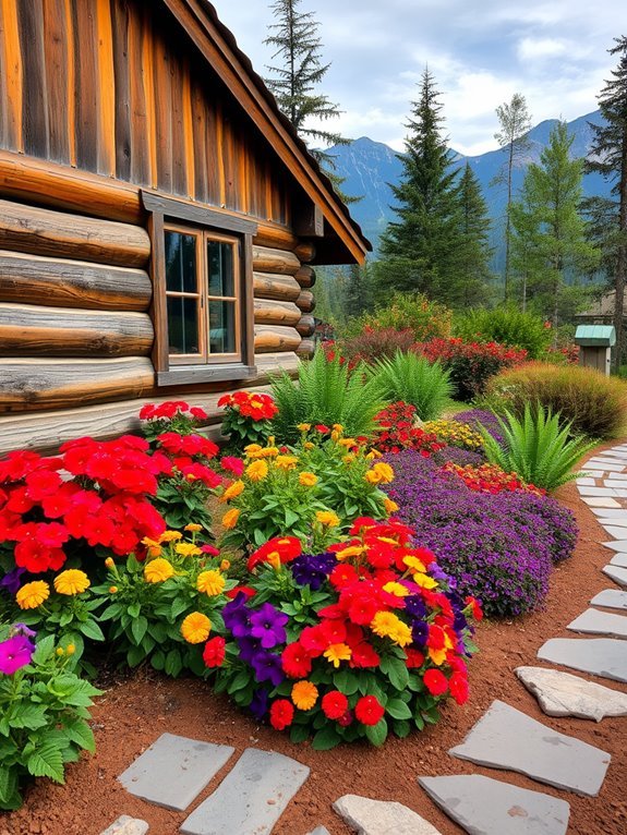 vibrant seasonal flower planting