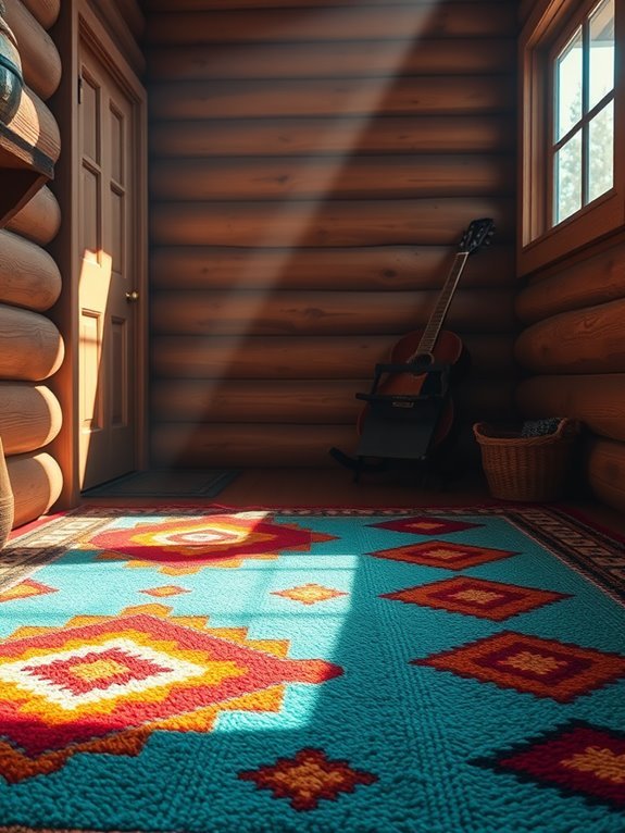 vibrant southwestern patterned rug