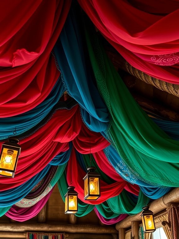 vibrant textile cascading elegantly