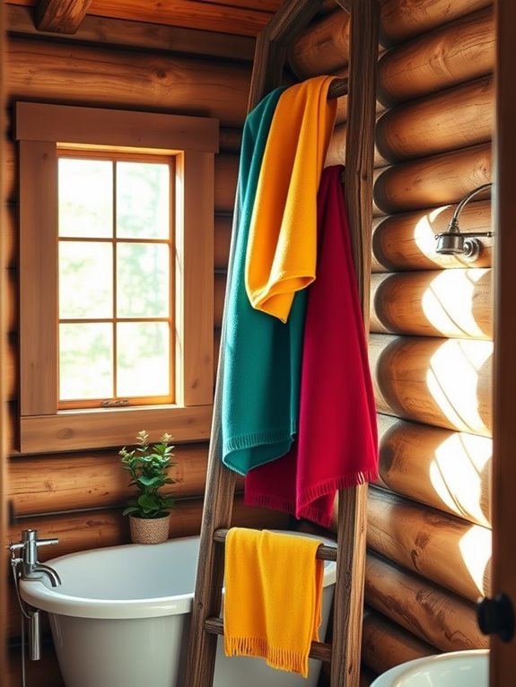 vibrant towels on display