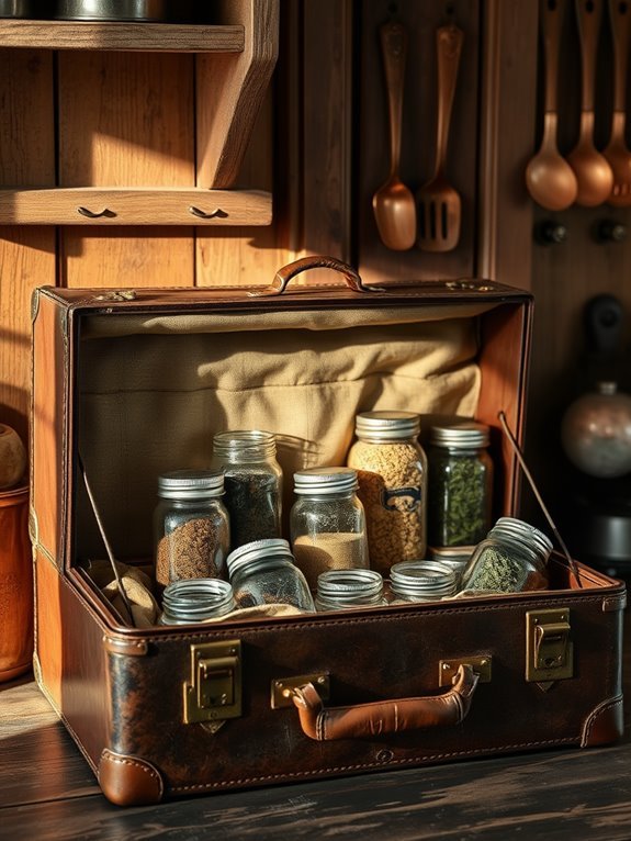 vintage luggage for storage