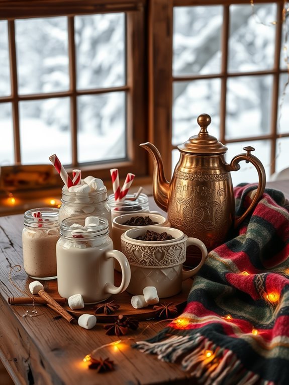 warm chocolate drink setup