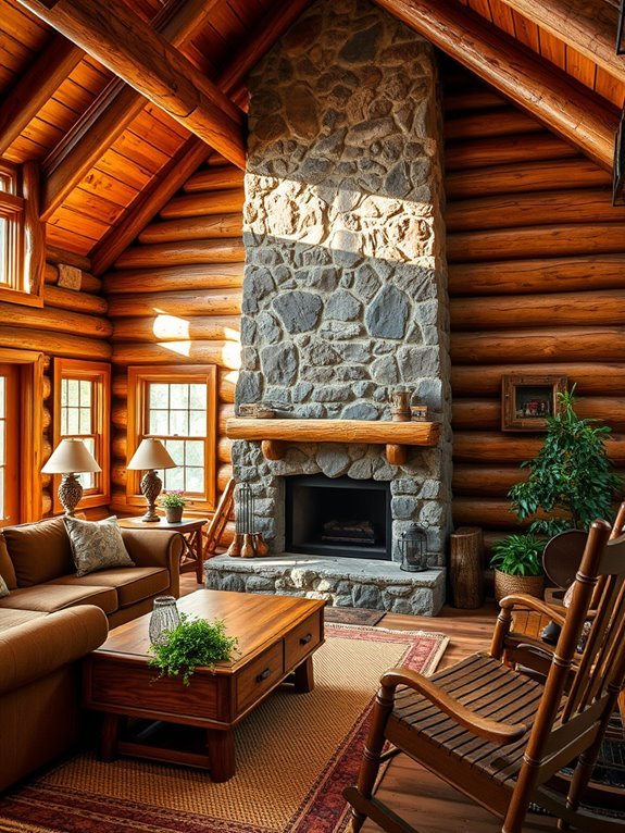 warm rustic wooden features