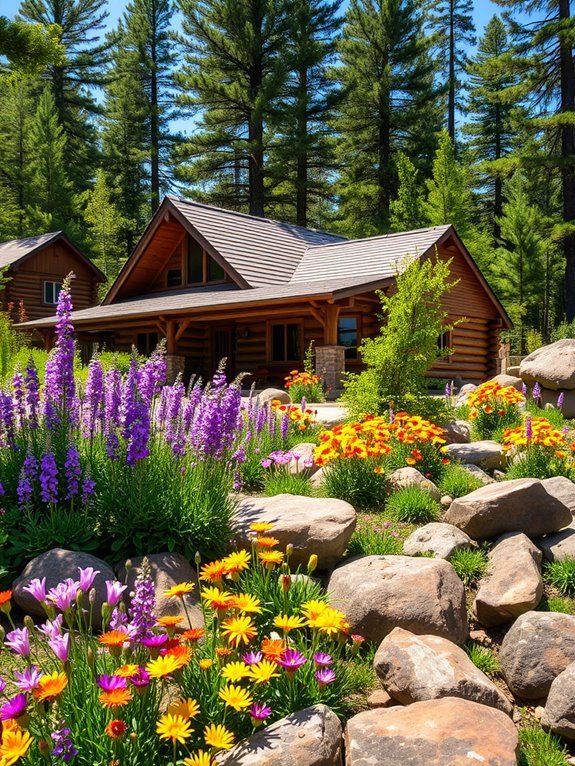 wildflowers enhance rock gardens