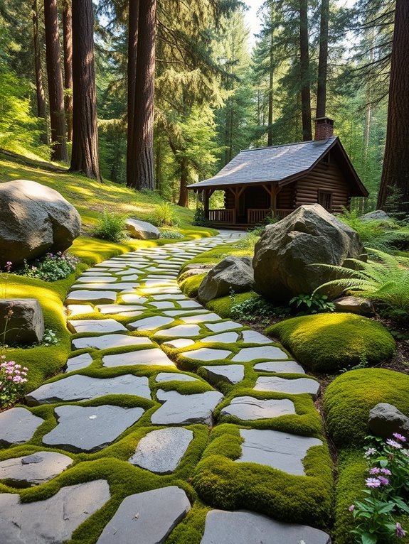 winding stone walkways outdoors