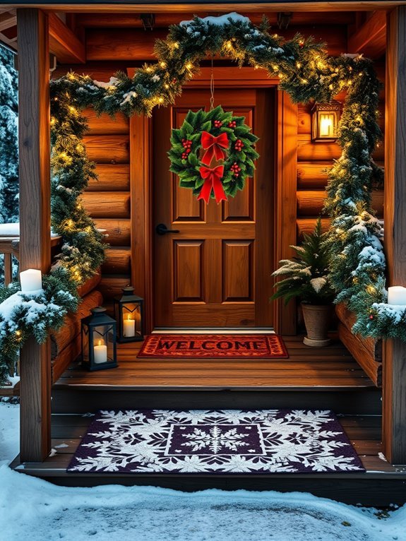 winter themed entrance rug