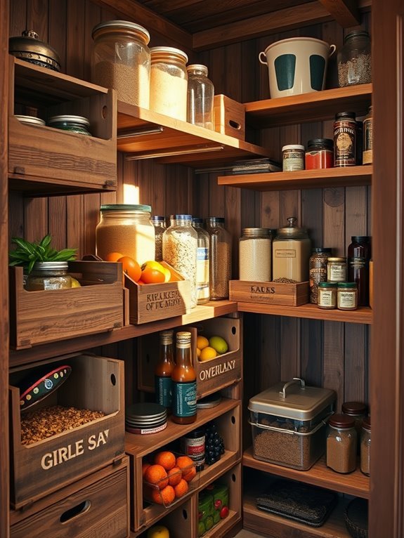 wooden crates for organization