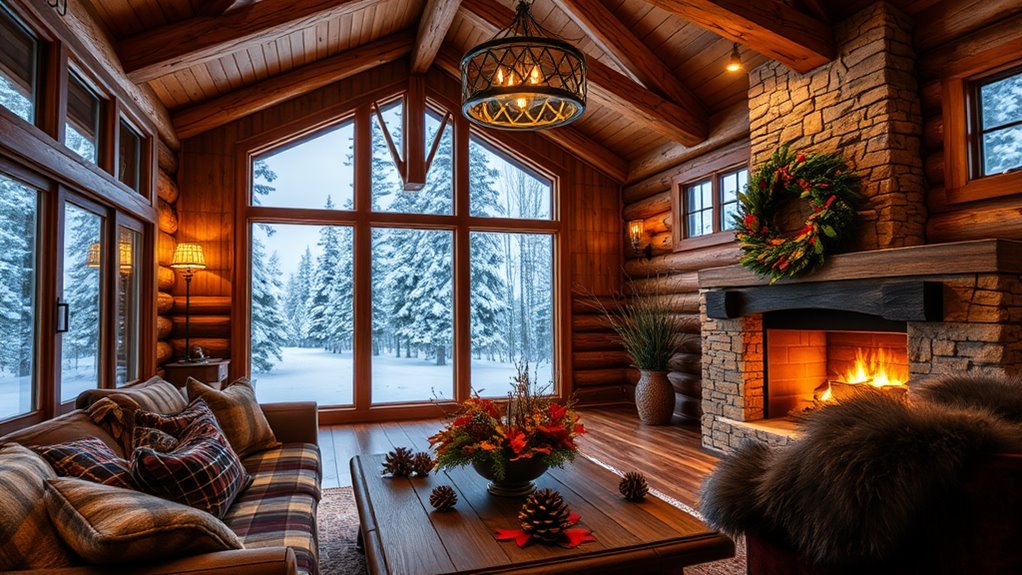 year round log cabin decor